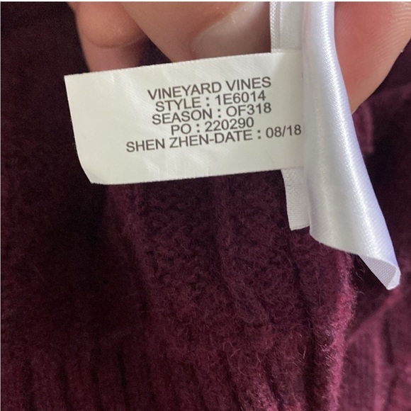 Vineyard Vines Wool/Cashmere Blend Cable Knit 1/4 Zip Sweater Size L - Picture 10 of 11